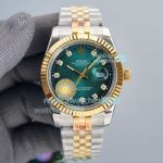 Replica Rolex Datejust II Green Dial Fluted Bezel Two Tone Jubilee Bracelet